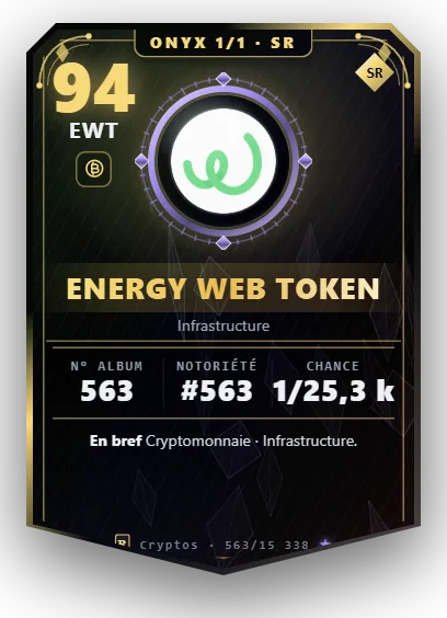 Carte Reflex Energy Web Token, version Onyx 1/1