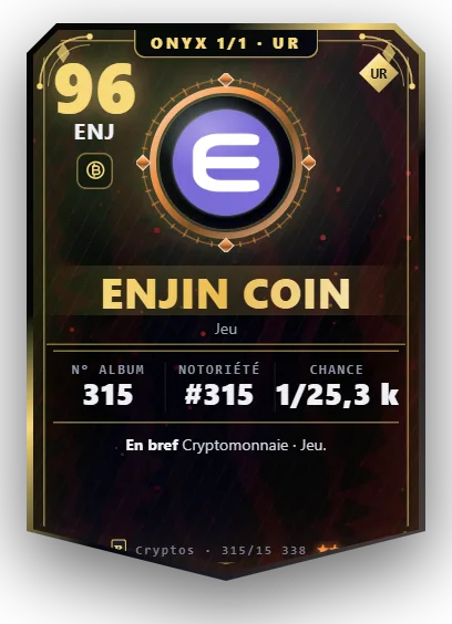 Carte Reflex Enjin Coin, version Onyx 1/1