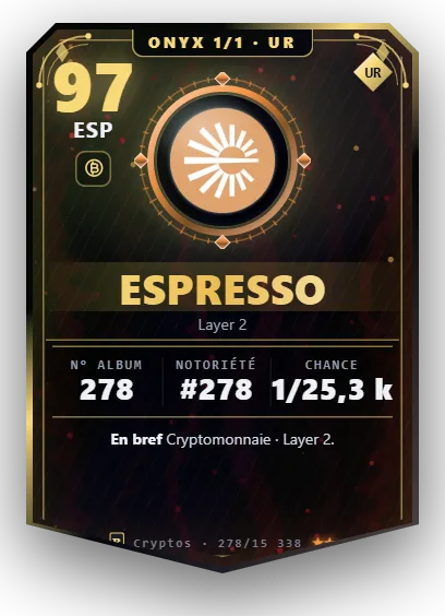 Carte Reflex Espresso, version Onyx 1/1