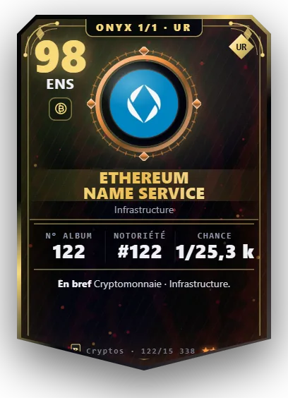 Carte Reflex Ethereum Name Service, version Onyx 1/1