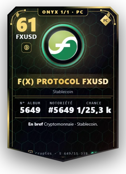 Carte Reflex f(x) Protocol fxUSD, version Onyx 1/1