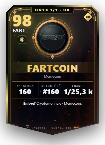 Carte Reflex Fartcoin, version Onyx 1/1