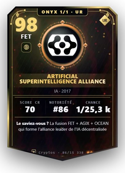 Carte Reflex Artificial Superintelligence Alliance, version Onyx 1/1