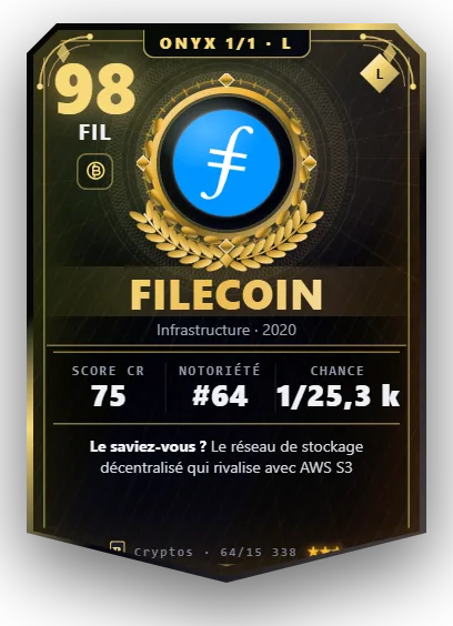 Carte Reflex Filecoin, version Onyx 1/1