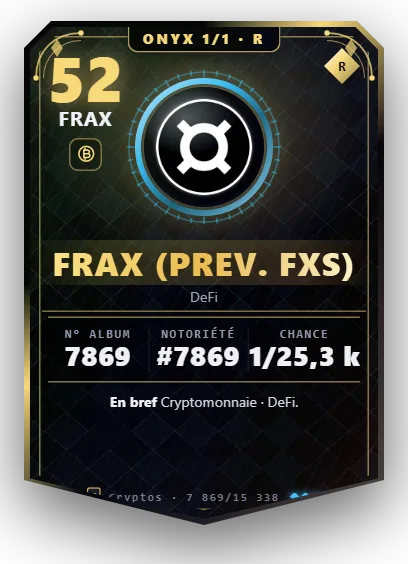 Carte Reflex Frax, version Onyx 1/1