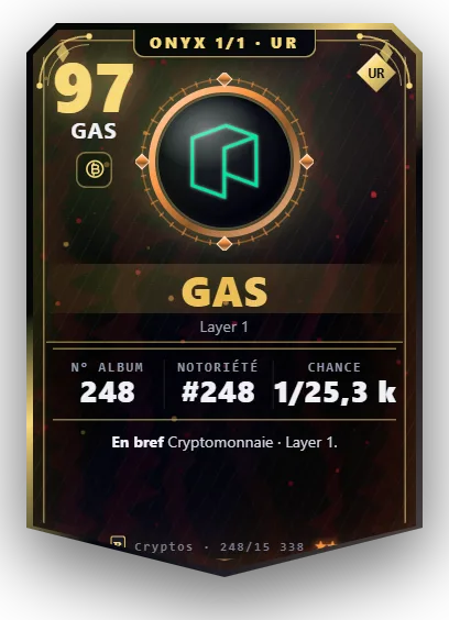 Carte Reflex Gas, version Onyx 1/1