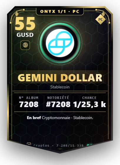 Carte Reflex Gemini Dollar, version Onyx 1/1