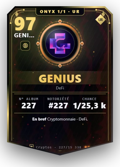 Carte Reflex Genius, version Onyx 1/1