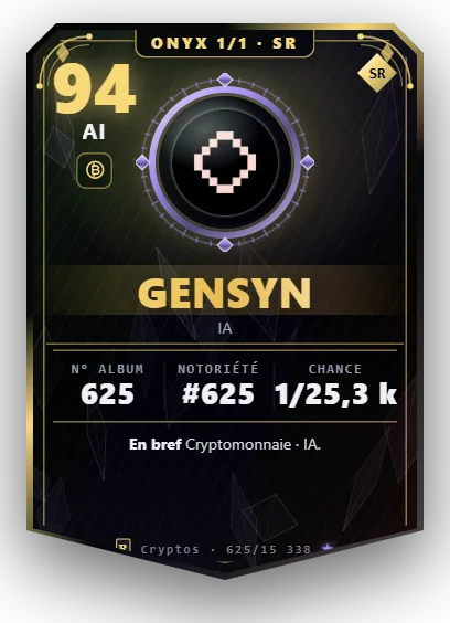 Carte Reflex Gensyn, version Onyx 1/1