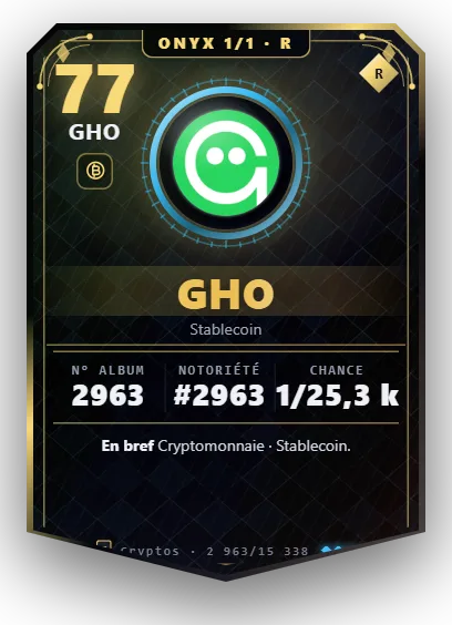 Carte Reflex GHO, version Onyx 1/1