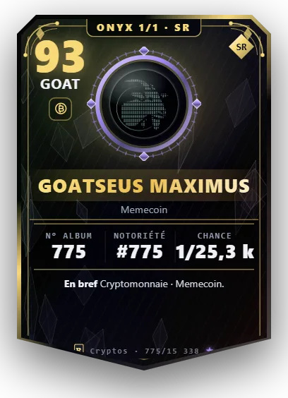 Carte Reflex Goatseus Maximus, version Onyx 1/1