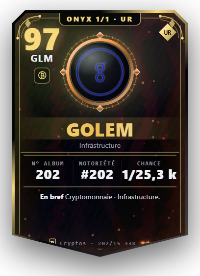 Carte Reflex Golem, version Onyx 1/1