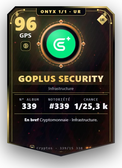 Carte Reflex GoPlus Security, version Onyx 1/1