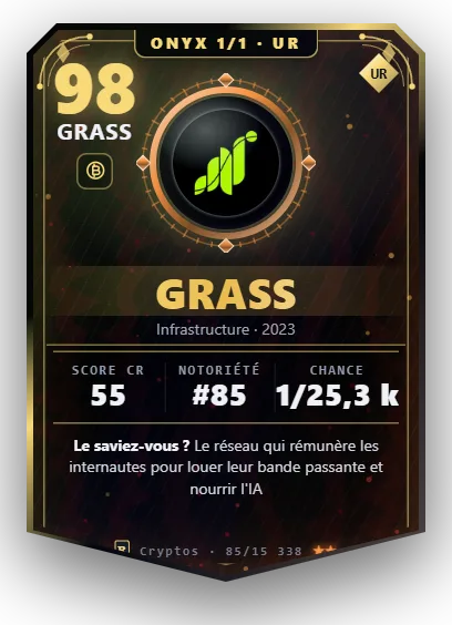 Carte Reflex Grass, version Onyx 1/1