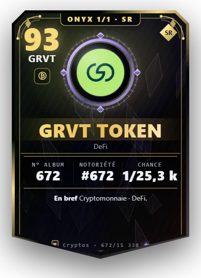 Carte Reflex GRVT Token, version Onyx 1/1