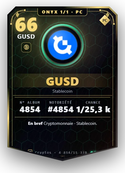 Carte Reflex GUSD, version Onyx 1/1