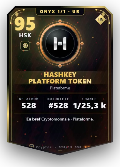 Carte Reflex HashKey Platform Token, version Onyx 1/1
