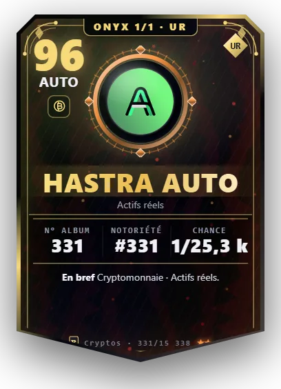 Carte Reflex Hastra AUTO, version Onyx 1/1