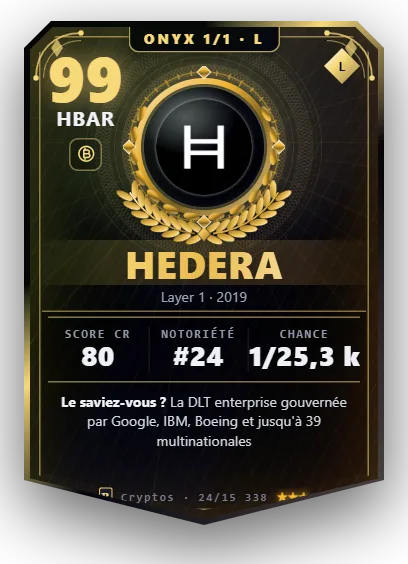 Carte Reflex Hedera, version Onyx 1/1