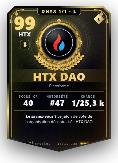 Carte Reflex HTX DAO, version Onyx 1/1