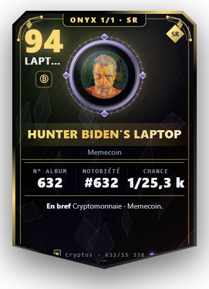 Carte Reflex Hunter Biden's Laptop, version Onyx 1/1