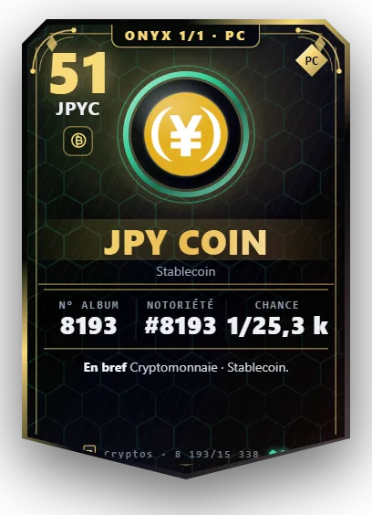 Carte Reflex JPY Coin, version Onyx 1/1