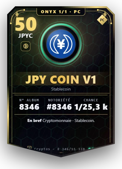 Carte Reflex JPY Coin v1, version Onyx 1/1
