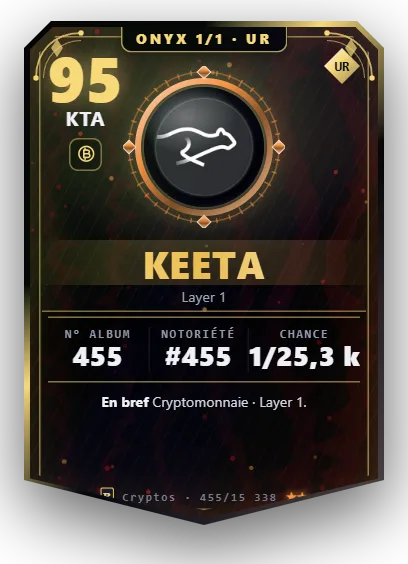 Carte Reflex Keeta, version Onyx 1/1