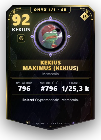 Carte Reflex Kekius Maximus, version Onyx 1/1