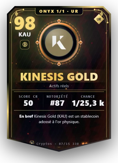 Carte Reflex Kinesis Gold, version Onyx 1/1
