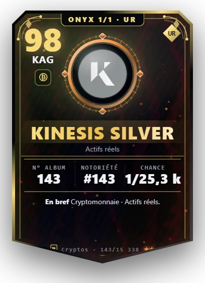 Carte Reflex Kinesis Silver, version Onyx 1/1