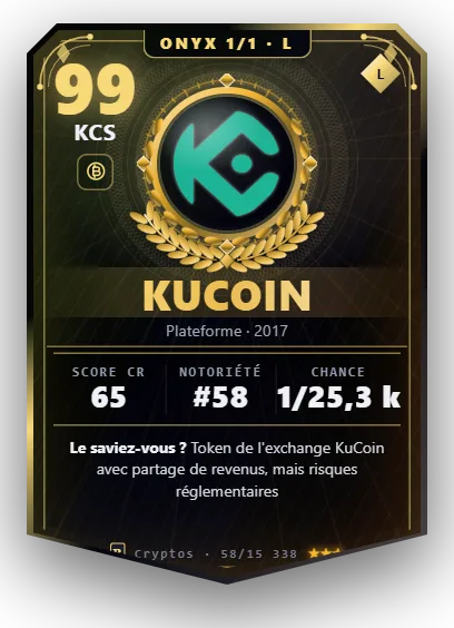 Carte Reflex KuCoin, version Onyx 1/1