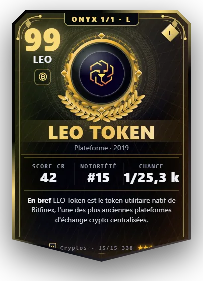 Carte Reflex LEO Token, version Onyx 1/1
