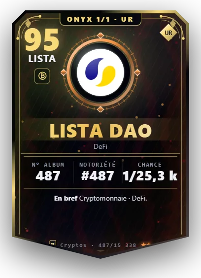 Carte Reflex Lista DAO, version Onyx 1/1