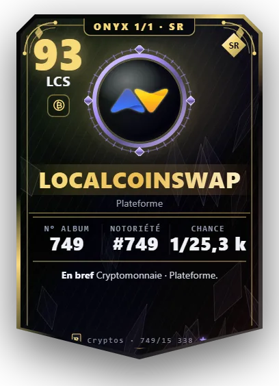 Carte Reflex LocalCoinSwap, version Onyx 1/1