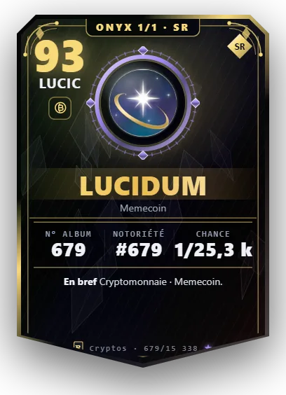 Carte Reflex Lucidum, version Onyx 1/1
