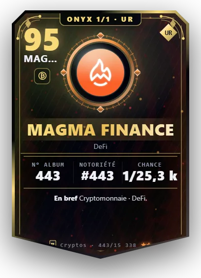 Carte Reflex Magma Finance, version Onyx 1/1