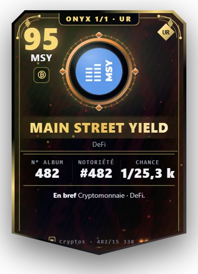 Carte Reflex Main Street Yield, version Onyx 1/1