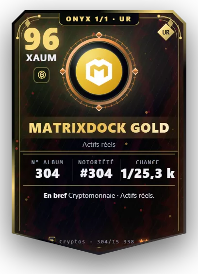 Carte Reflex Matrixdock Gold, version Onyx 1/1