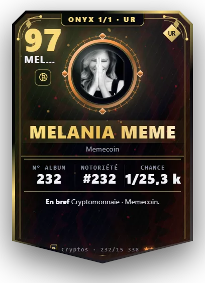 Carte Reflex Melania Meme, version Onyx 1/1
