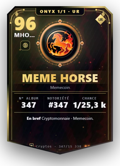 Carte Reflex MEME HORSE, version Onyx 1/1