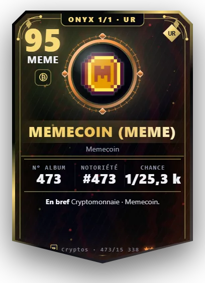 Carte Reflex Memecoin, version Onyx 1/1