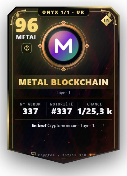 Carte Reflex Metal Blockchain, version Onyx 1/1