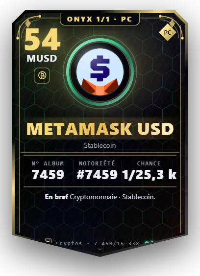 Carte Reflex MetaMask USD, version Onyx 1/1