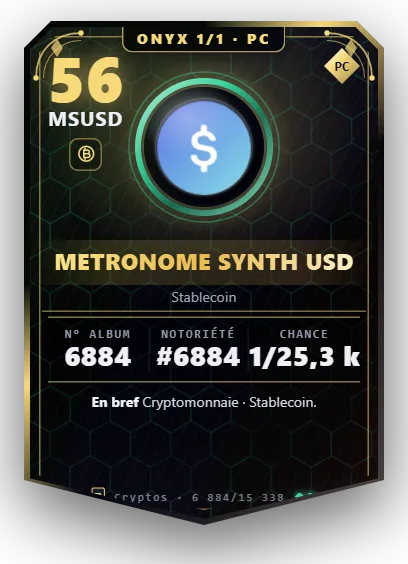 Carte Reflex Metronome Synth USD, version Onyx 1/1