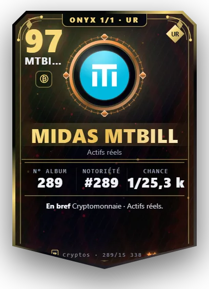 Carte Reflex Midas mTBILL, version Onyx 1/1