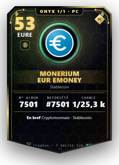 Carte Reflex Monerium EUR emoney, version Onyx 1/1