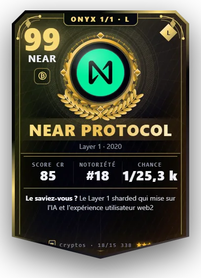Carte Reflex NEAR Protocol, version Onyx 1/1