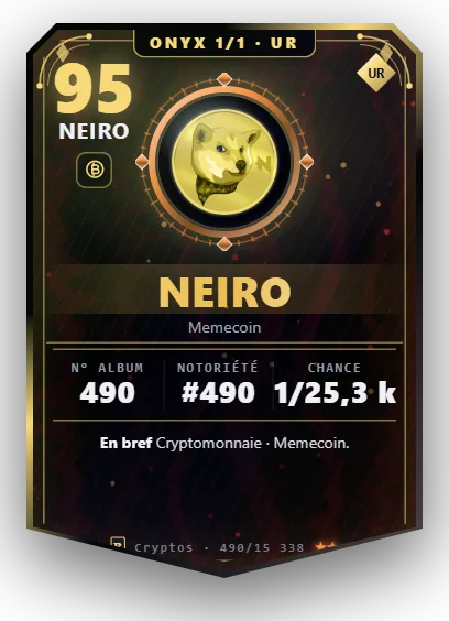 Carte Reflex Neiro, version Onyx 1/1