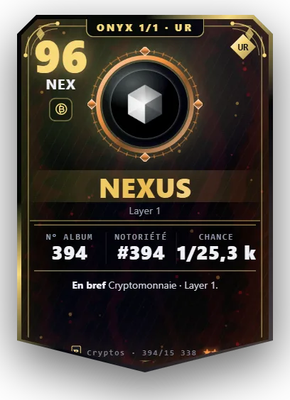 Carte Reflex Nexus, version Onyx 1/1